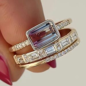 ✨✨3pc Baguette Bridal Wedding Engagement Ring Set✨✨